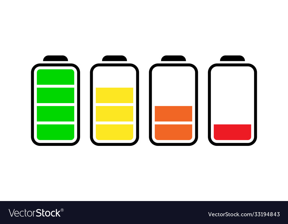 Set battery icons with different level energy Vector Image