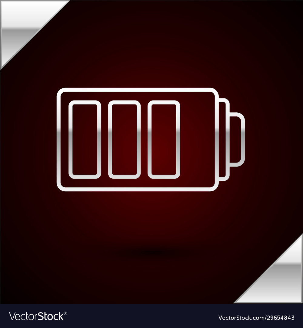 Silver line battery charge level indicator icon