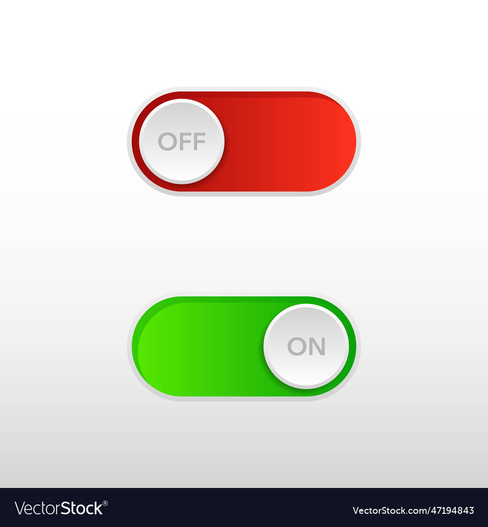 Switch button or turn on turn off power Royalty Free Vector