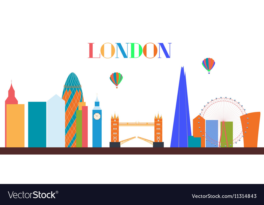 Uk silhouette london city background