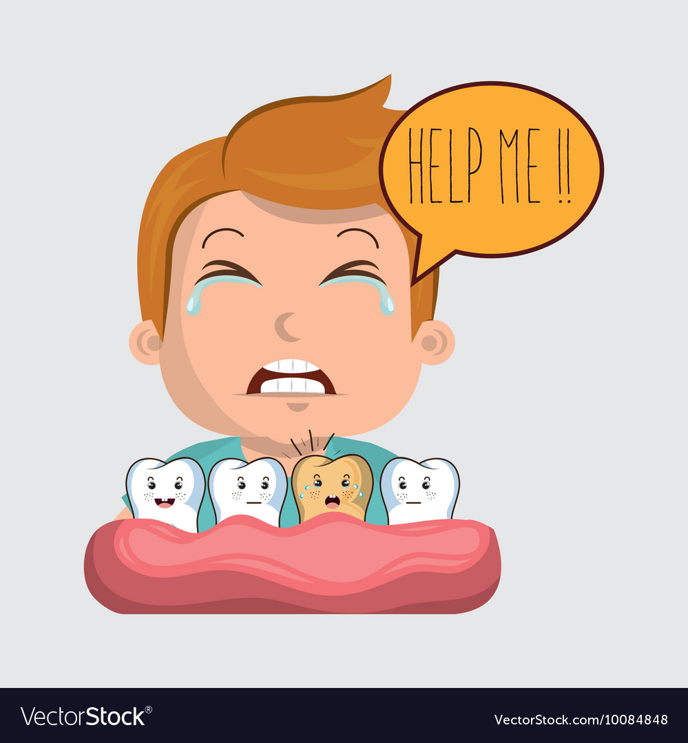 Childhood Sick Pain Tooth Royalty Free Vector Image