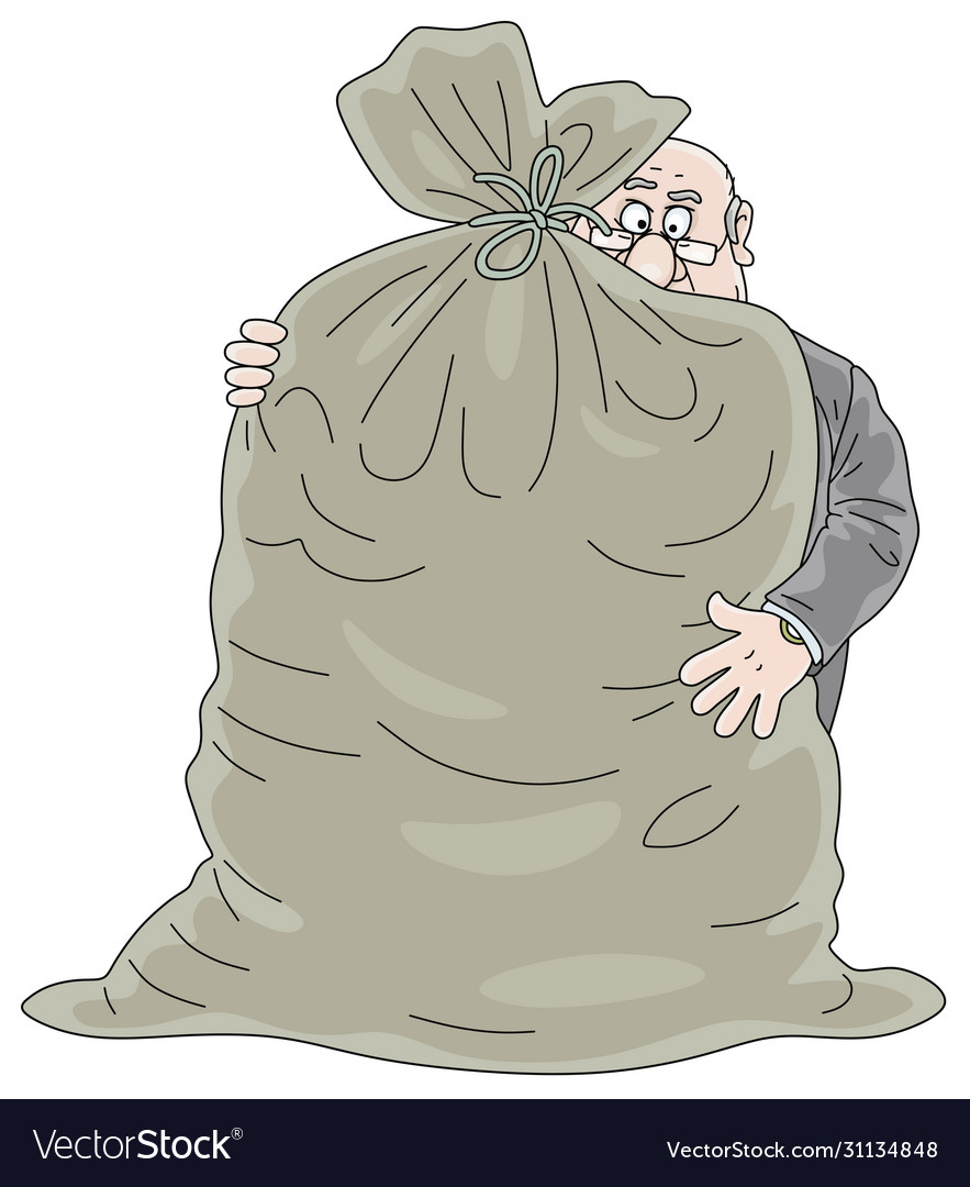 A big bag full of money Royalty Free Vector Image