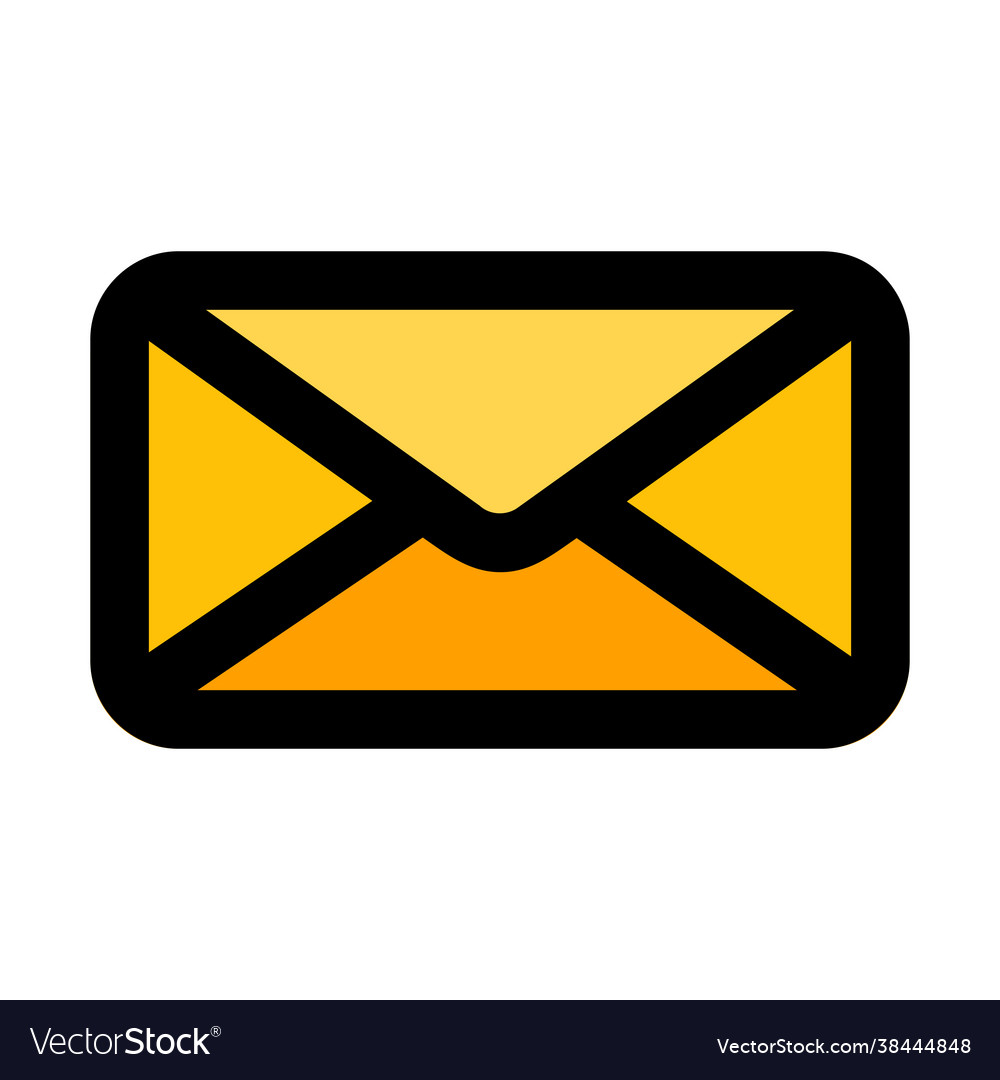Email icon in filled line style for any projects vector image Email icon in filled line style for any projects