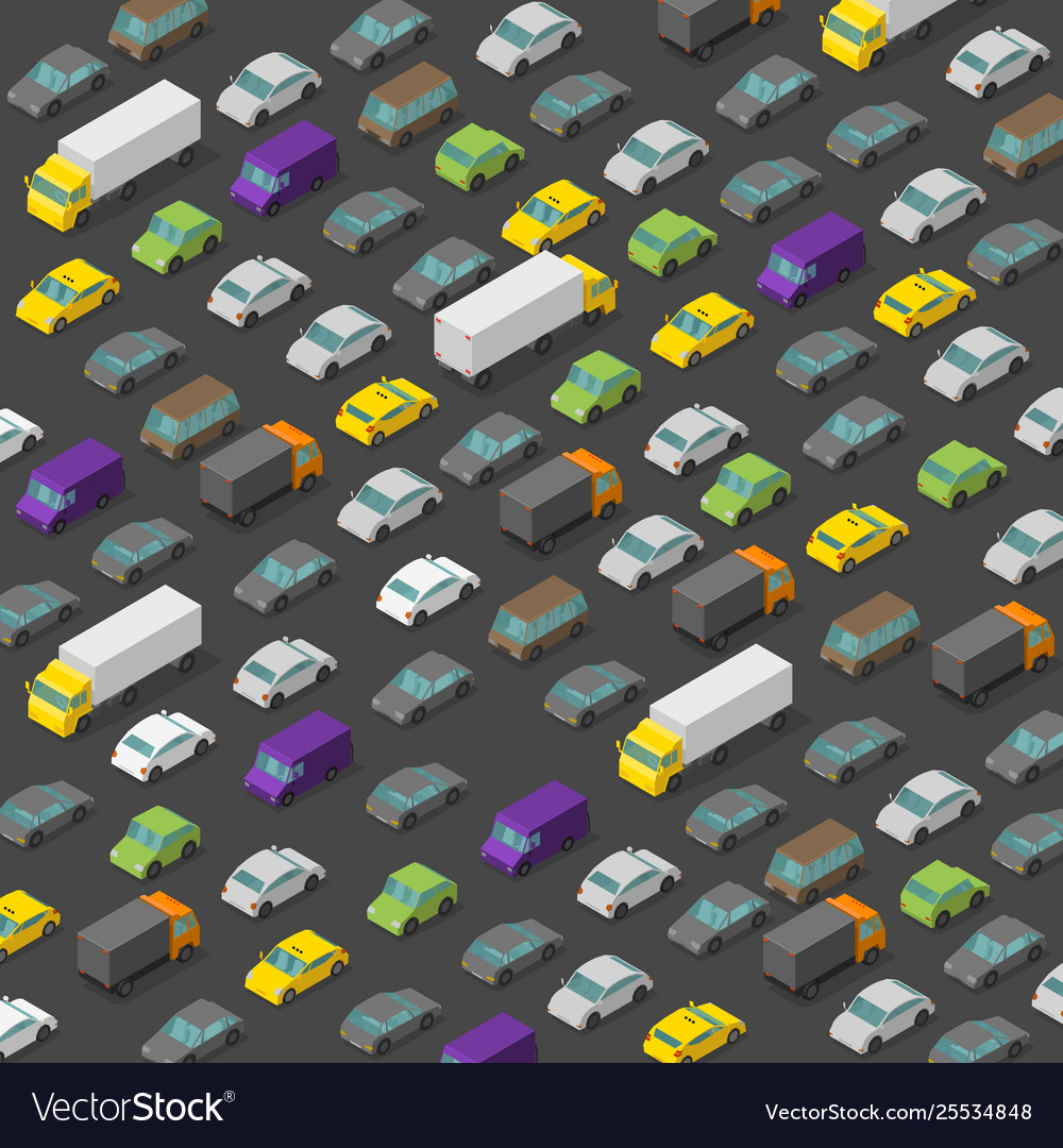 Isometric Traffic Jam - Highway