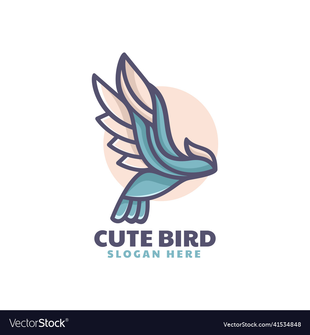 Logo cute bird simple mascot style