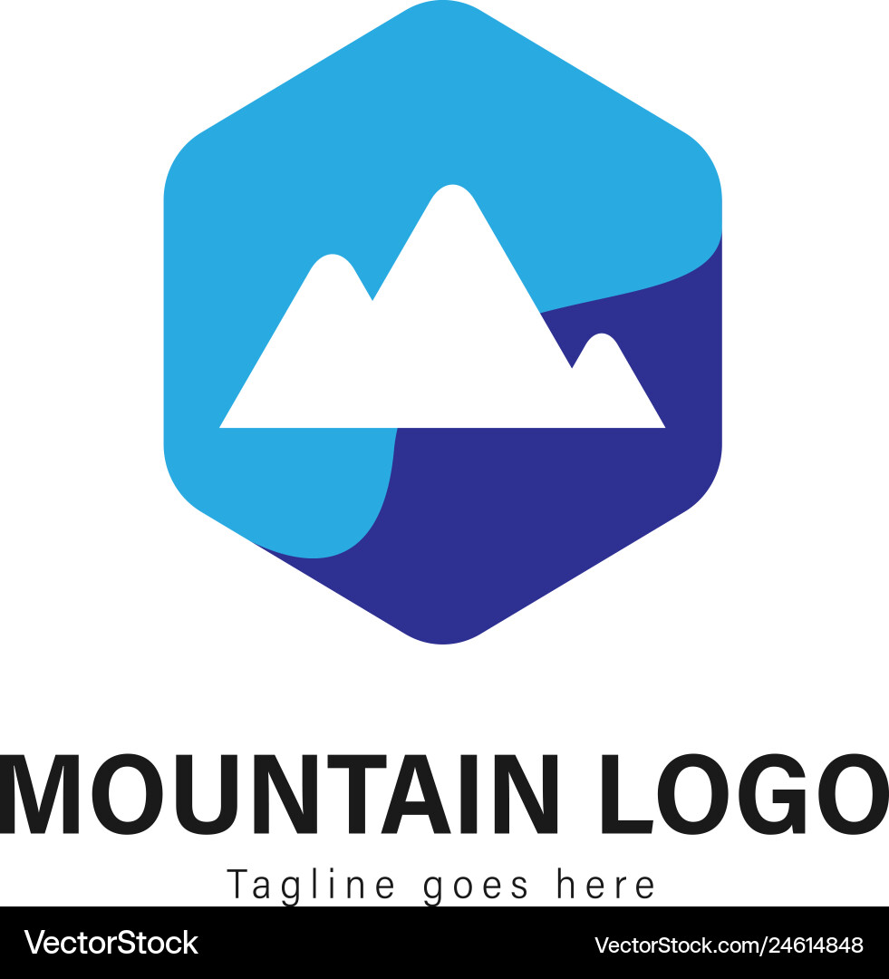 Mountain logo template design Royalty Free Vector Image