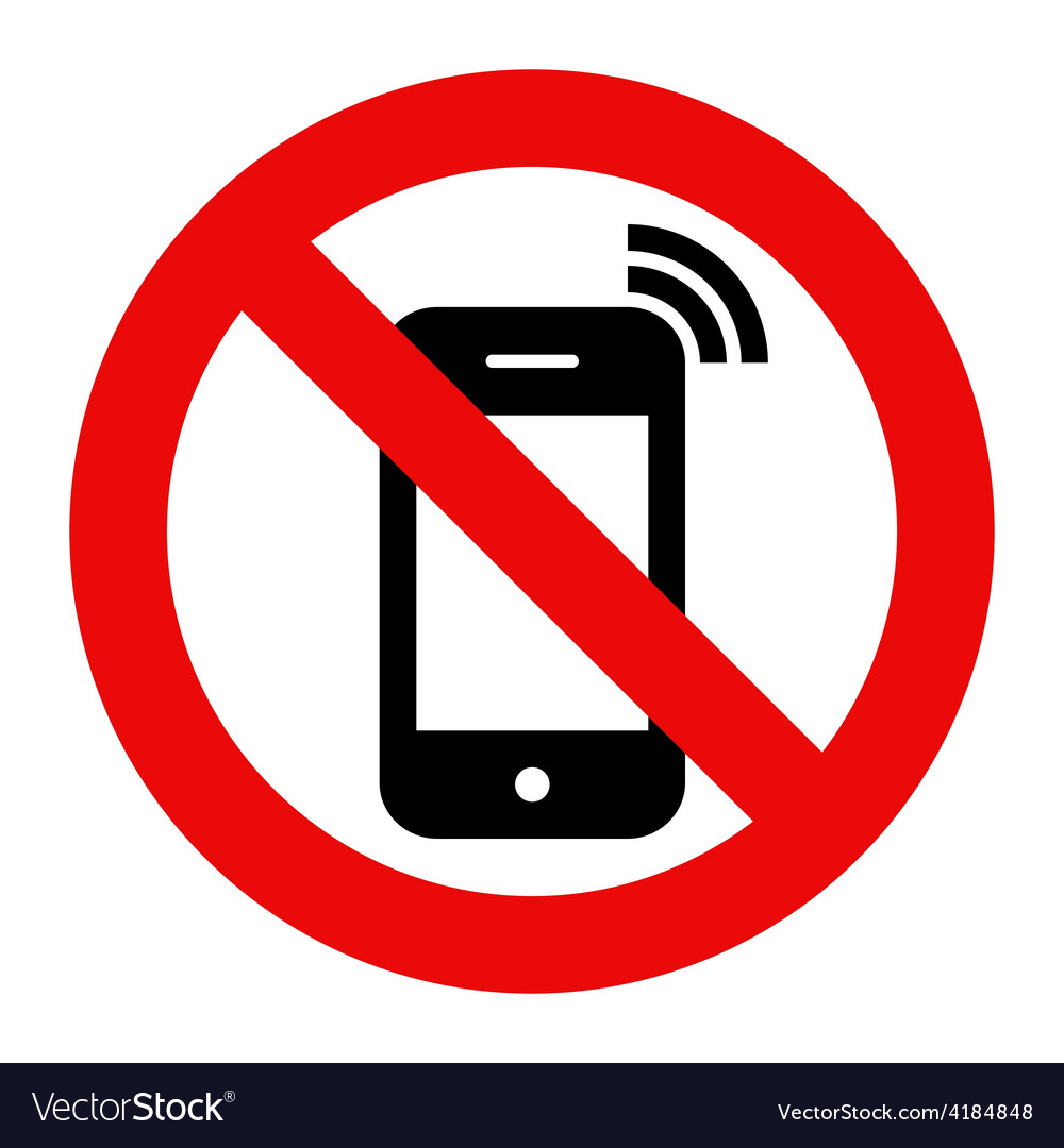 No cell phone sign Royalty Free Vector Image - VectorStock