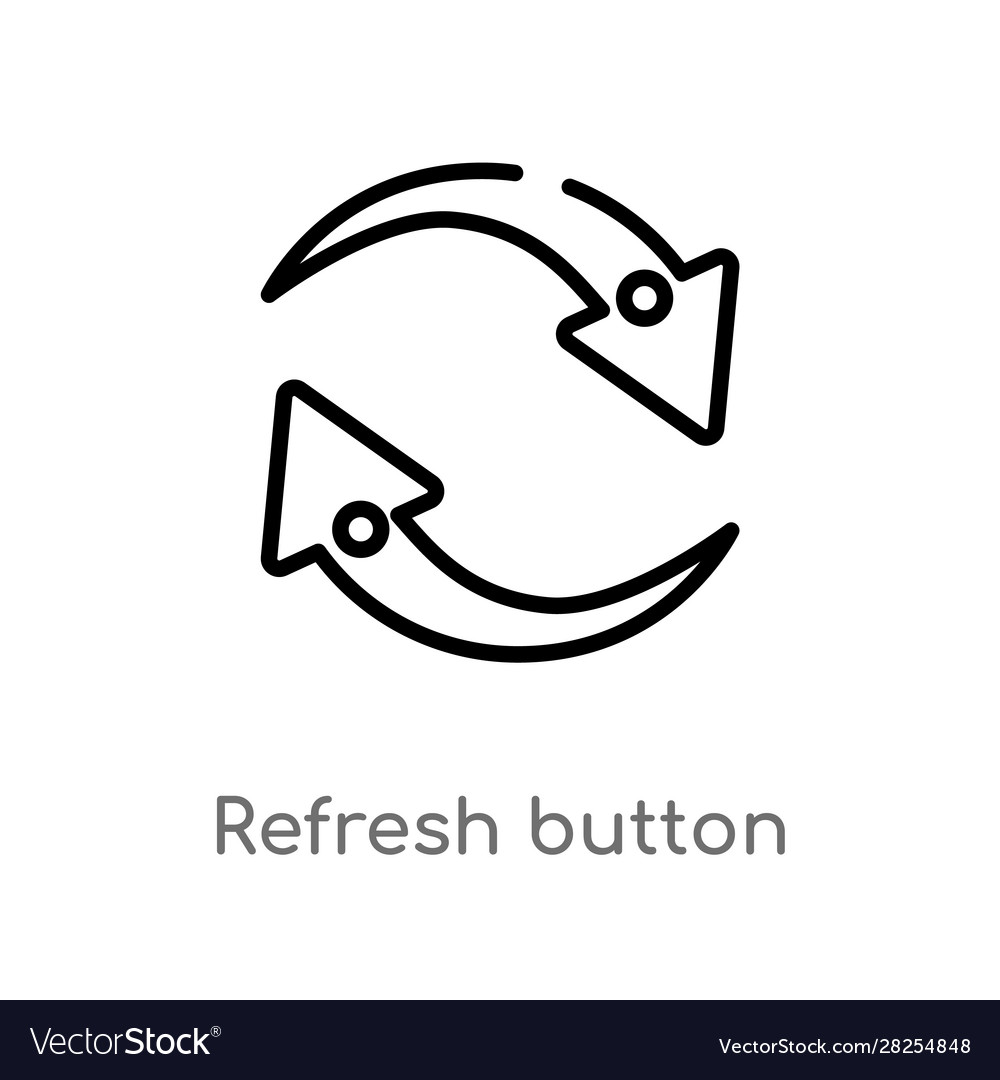 Outline refresh button icon isolated black simple
