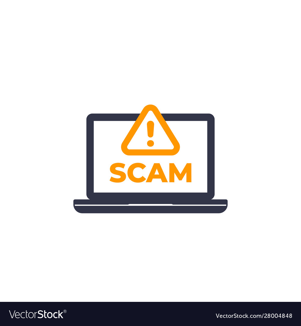 Scam alert icon on white Royalty Free Vector Image