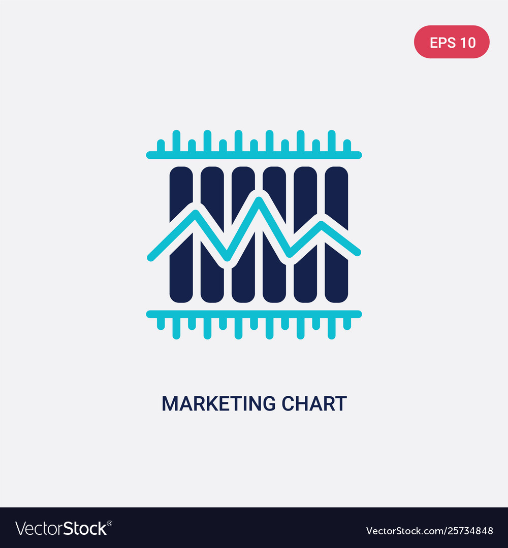 Two Color Marketing Chart Icon From Business Vector Image