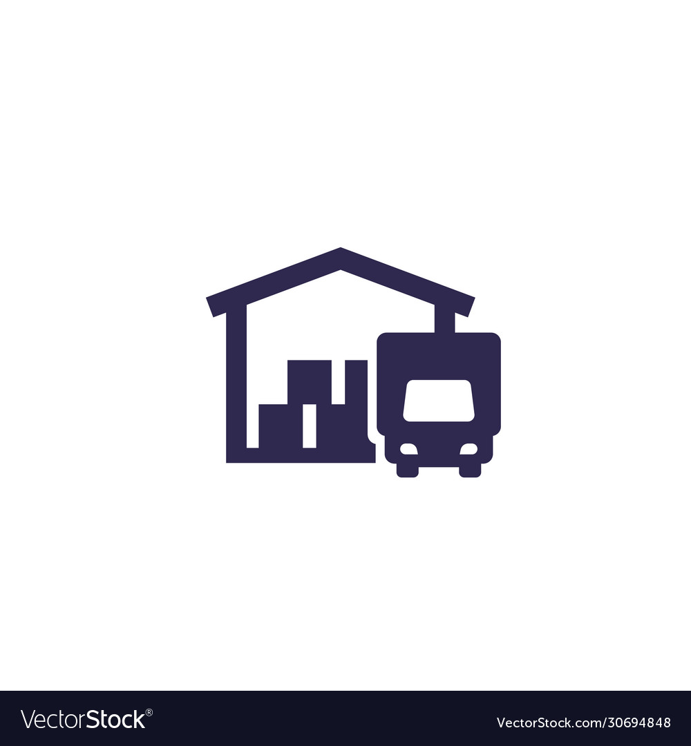 Warehouse and truck icon Royalty Free Vector Image