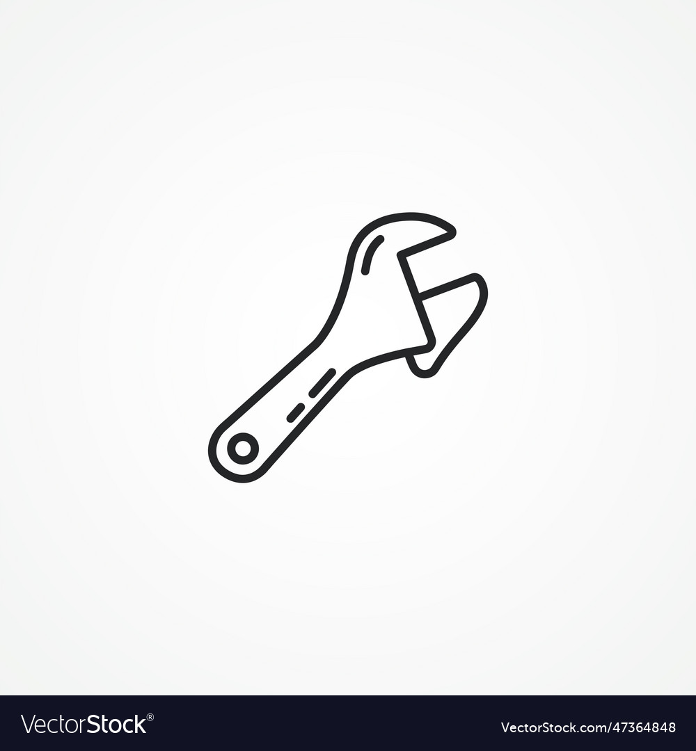 Wrench linear icon line