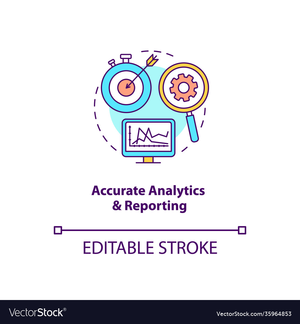 Accurate Analytics And Reporting Concept Icon Vector Image 3879