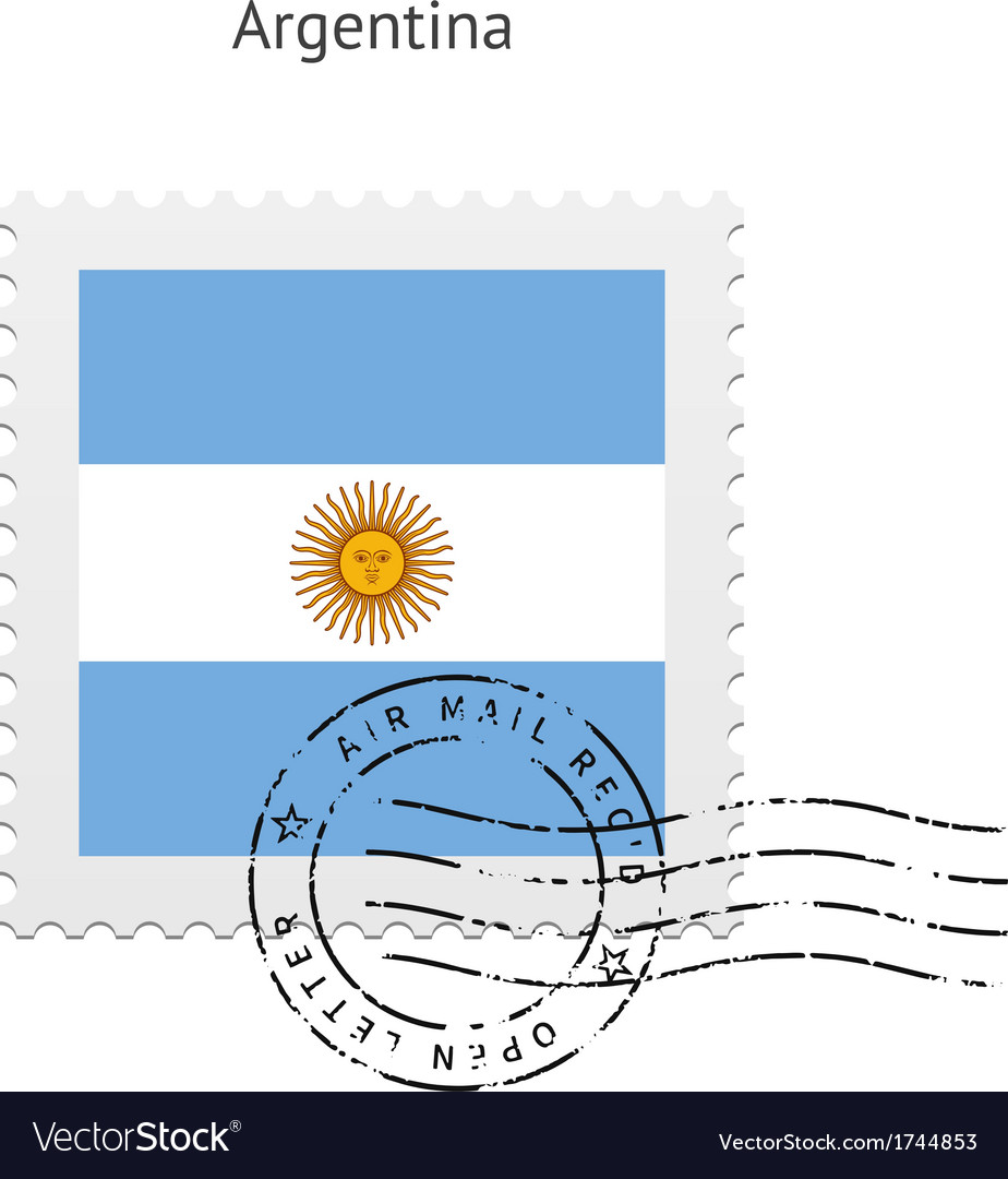 Argentina flag postage stamp Royalty Free Vector Image