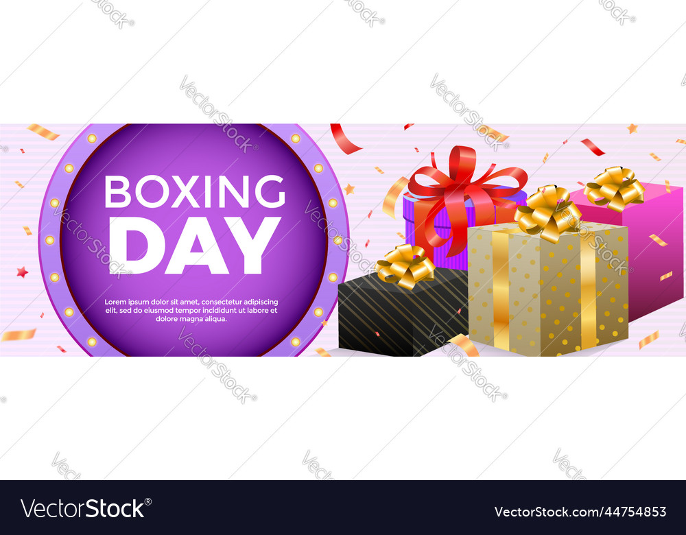 Banner template of happy boxing day sale