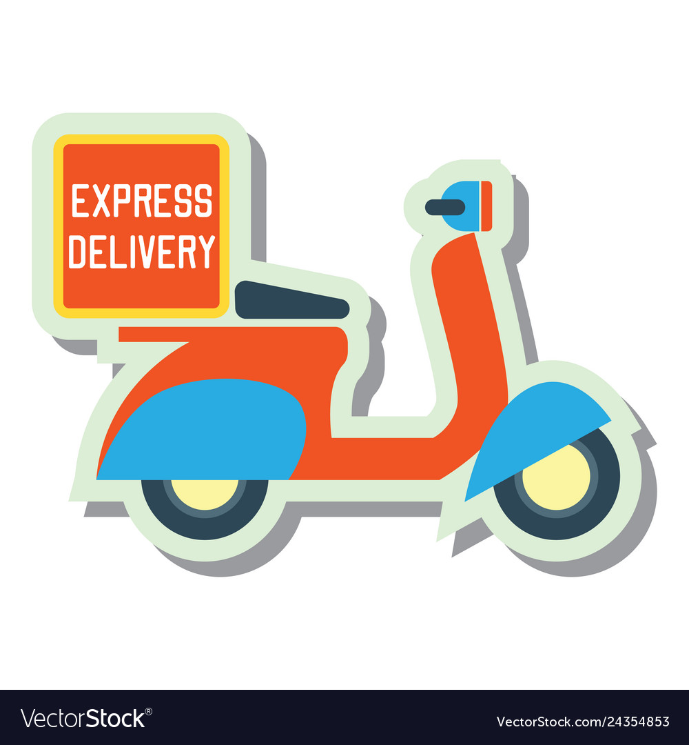 Delivery concept free fast food sticker Royalty Free Vector