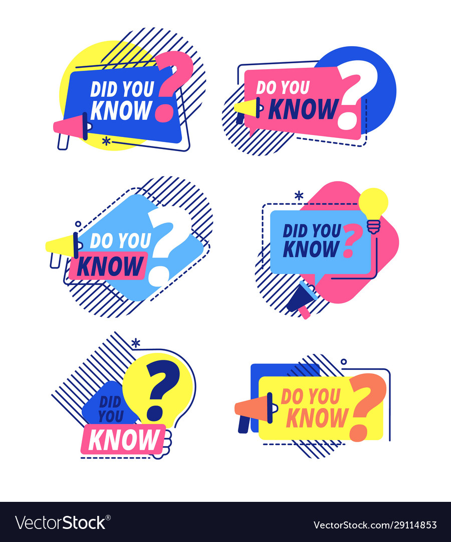 Do You Know Questions Templates Did You Know Vector Image