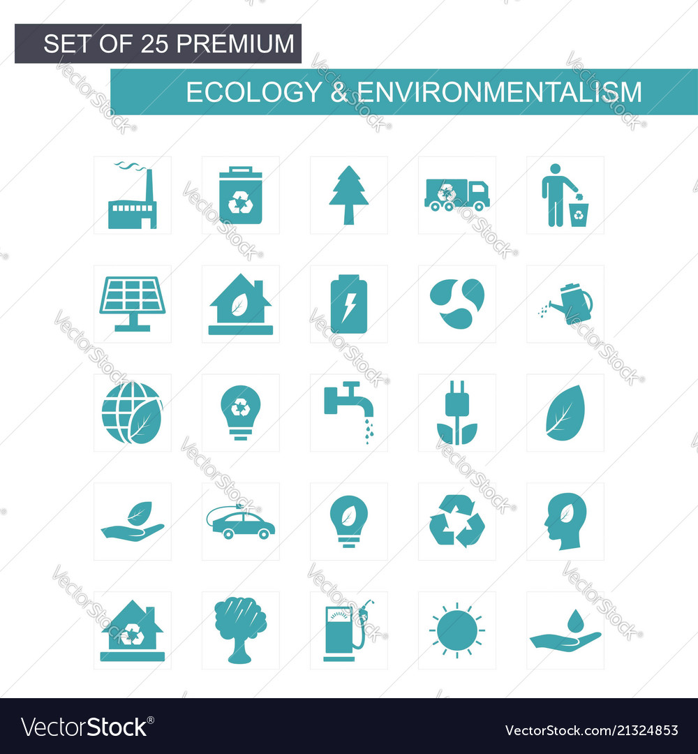 Ecology and enviromentalism icons set blue