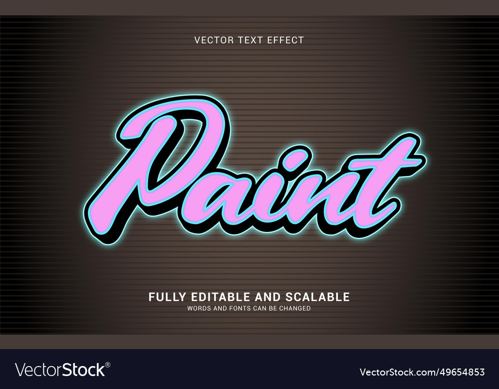 Editable text effect paint style