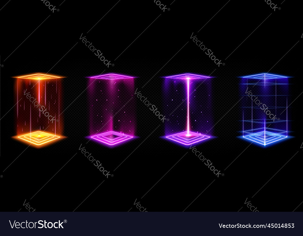 Futuristic portals magic hologram hud teleports Vector Image