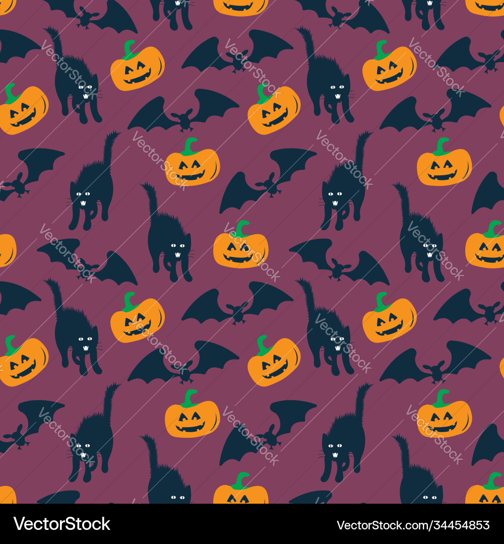 Halloween pattern seamless pattern with pumpkins Vector Image