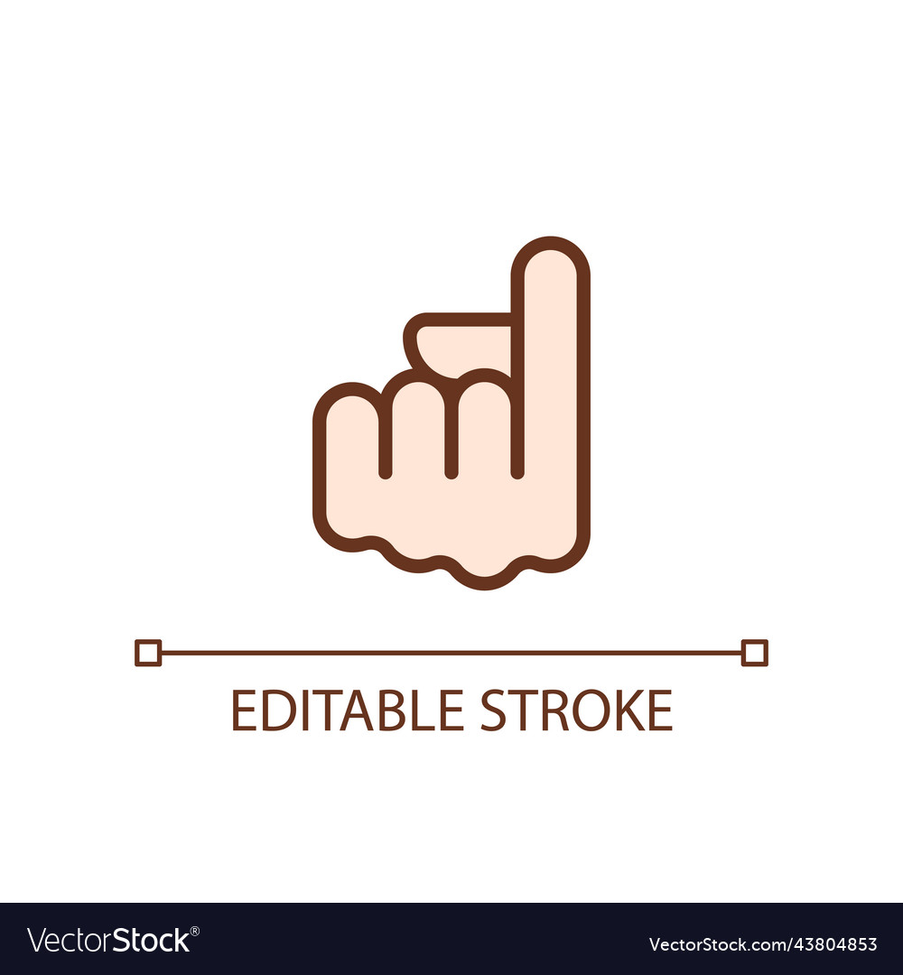 Index finger pointing up pixel perfect rgb color vector image Index finger pointing up pixel perfect rgb color
