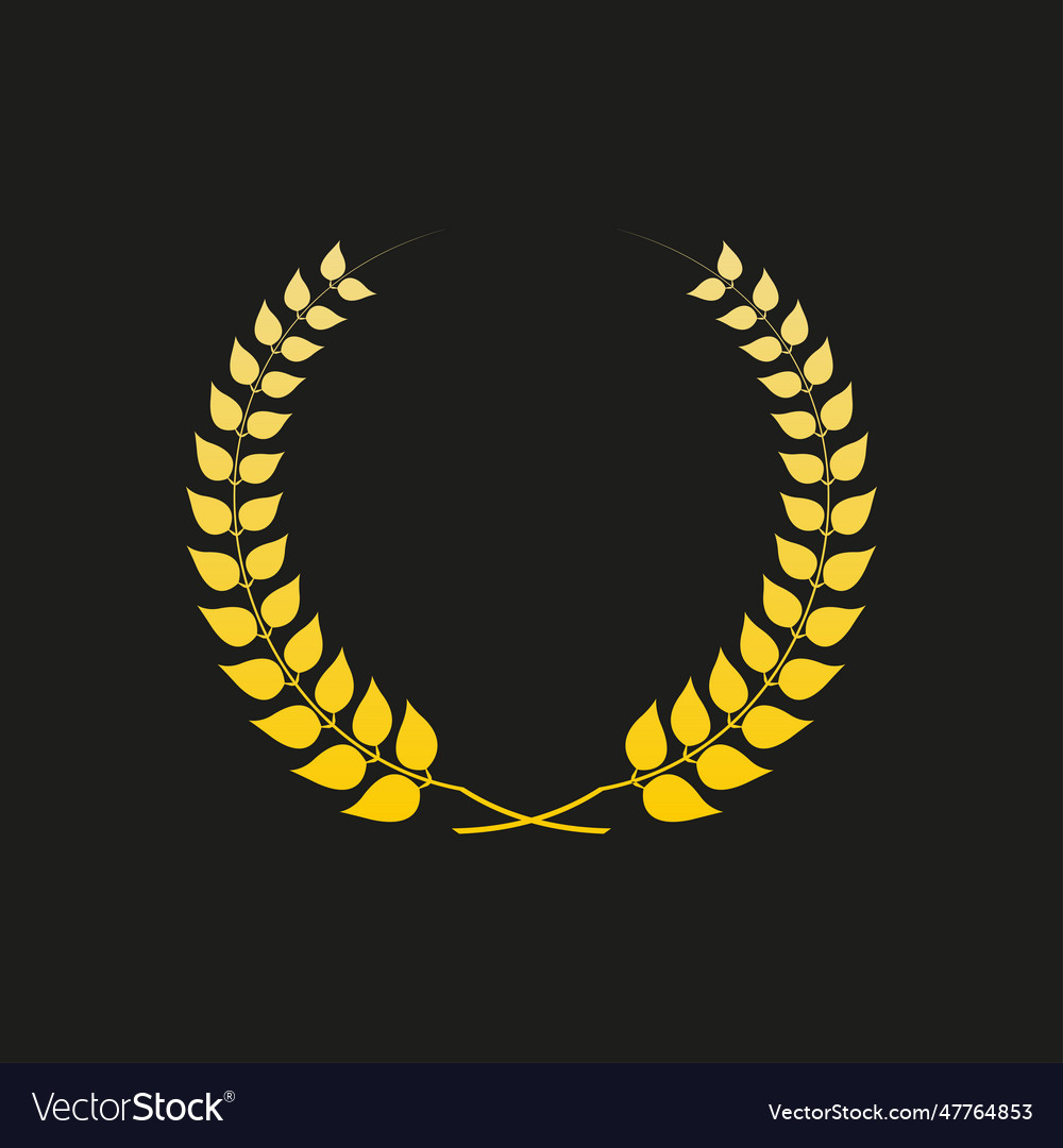 Laurel wreath icon golden award and victory