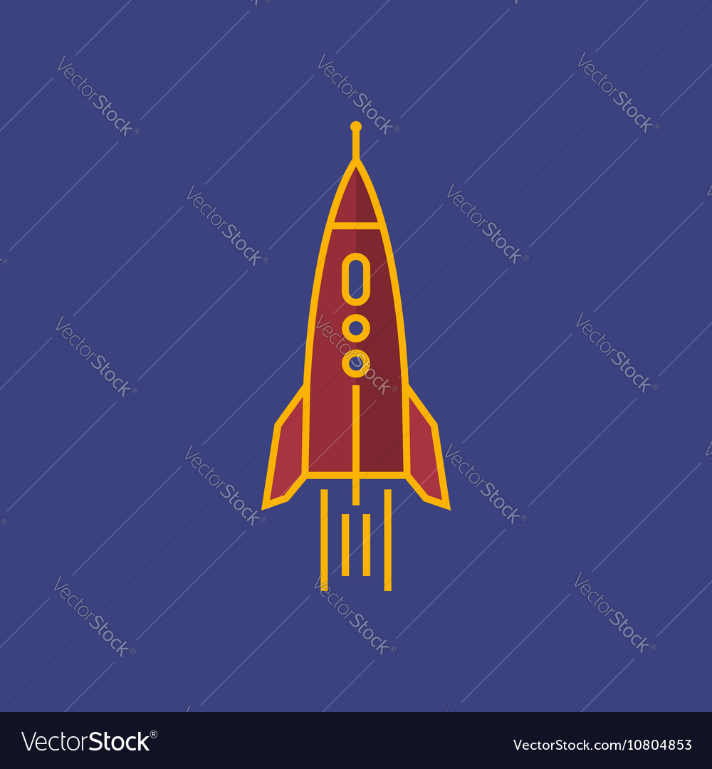 Rocket isolated on purple background