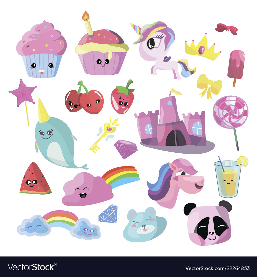 Set for girl collection vector image Set for girl collection