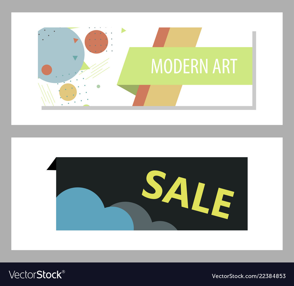Set Of Abstract Geometric Design Banner Web Vector Image