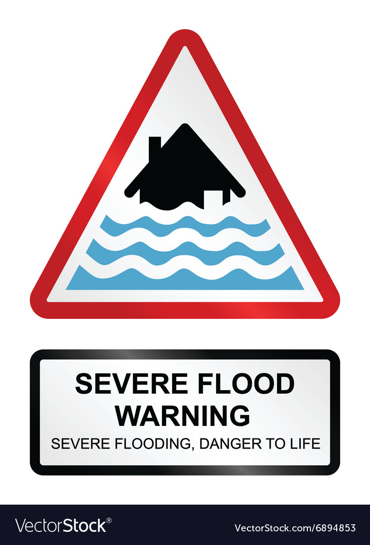 Severe Flood Warning Royalty Free Vector Image