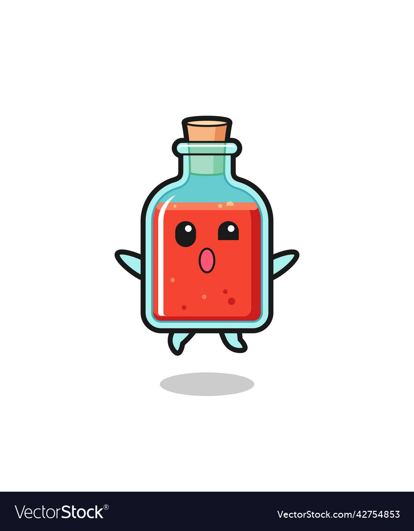 Square poison bottle character is jumping gesture Vector Image