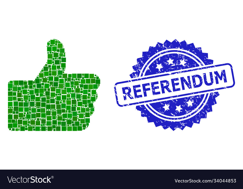 Textured referendum stamp seal and square dot