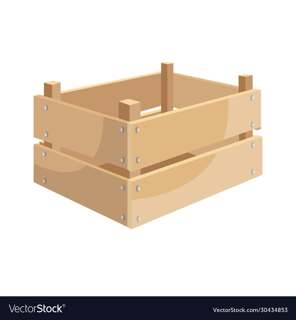 Wooden box Royalty Free Vector Image - VectorStock