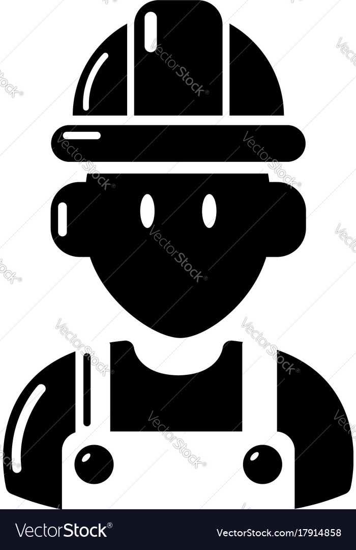 Builder icon simple black style Royalty Free Vector Image