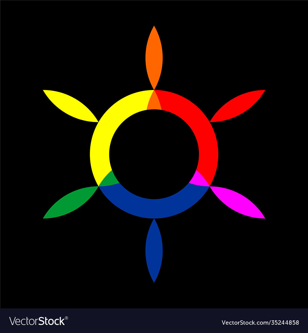 Colored sun symbol