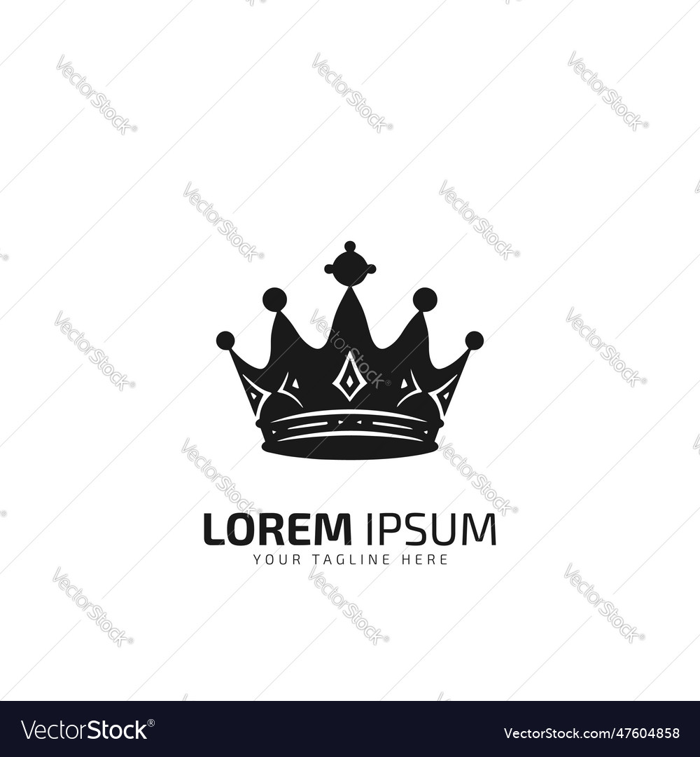 Crown minimal logo icon silhouette isolated Vector Image