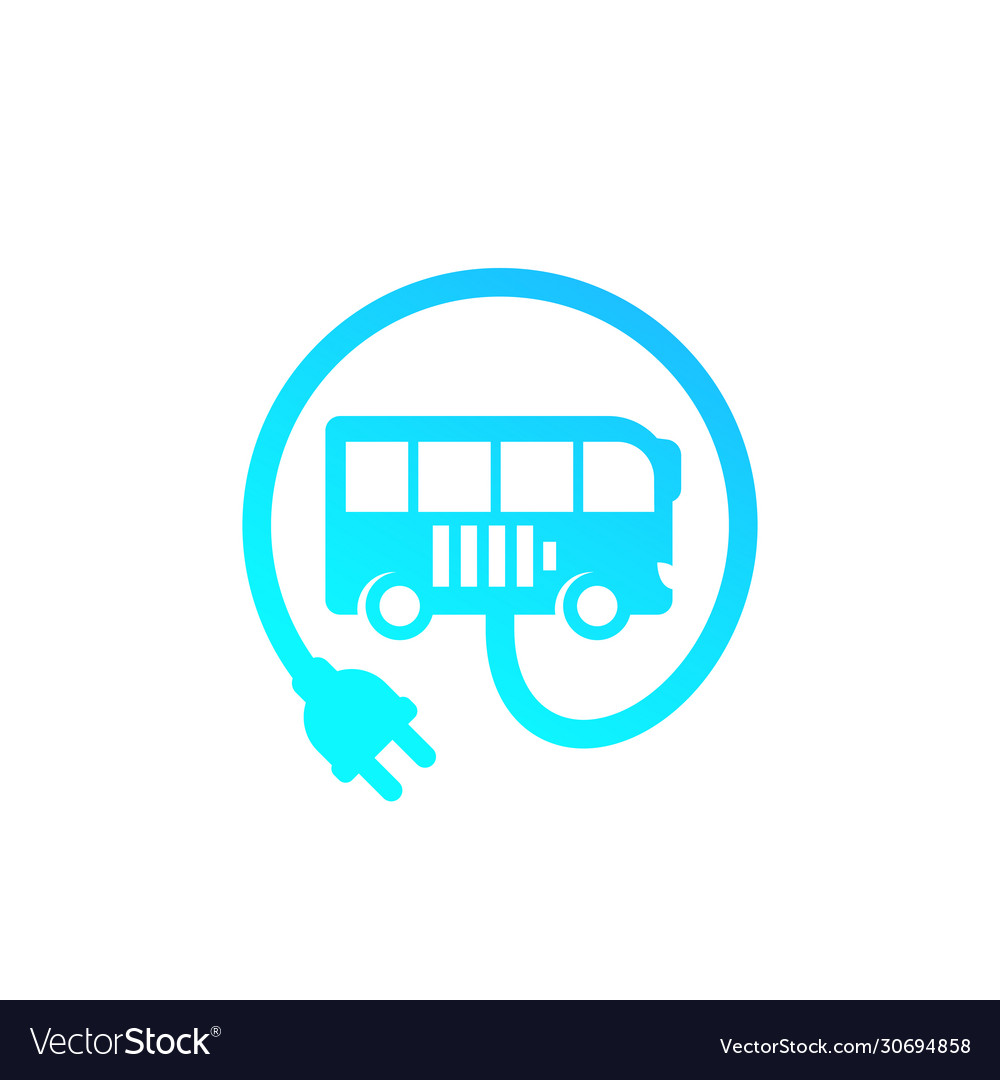 Electric bus with plug icon