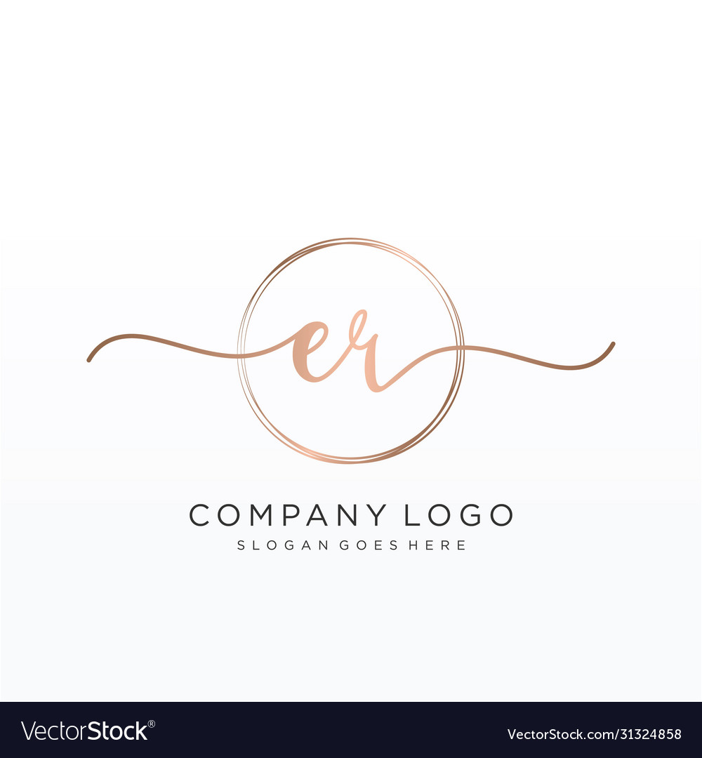 Er initial handwriting logo design