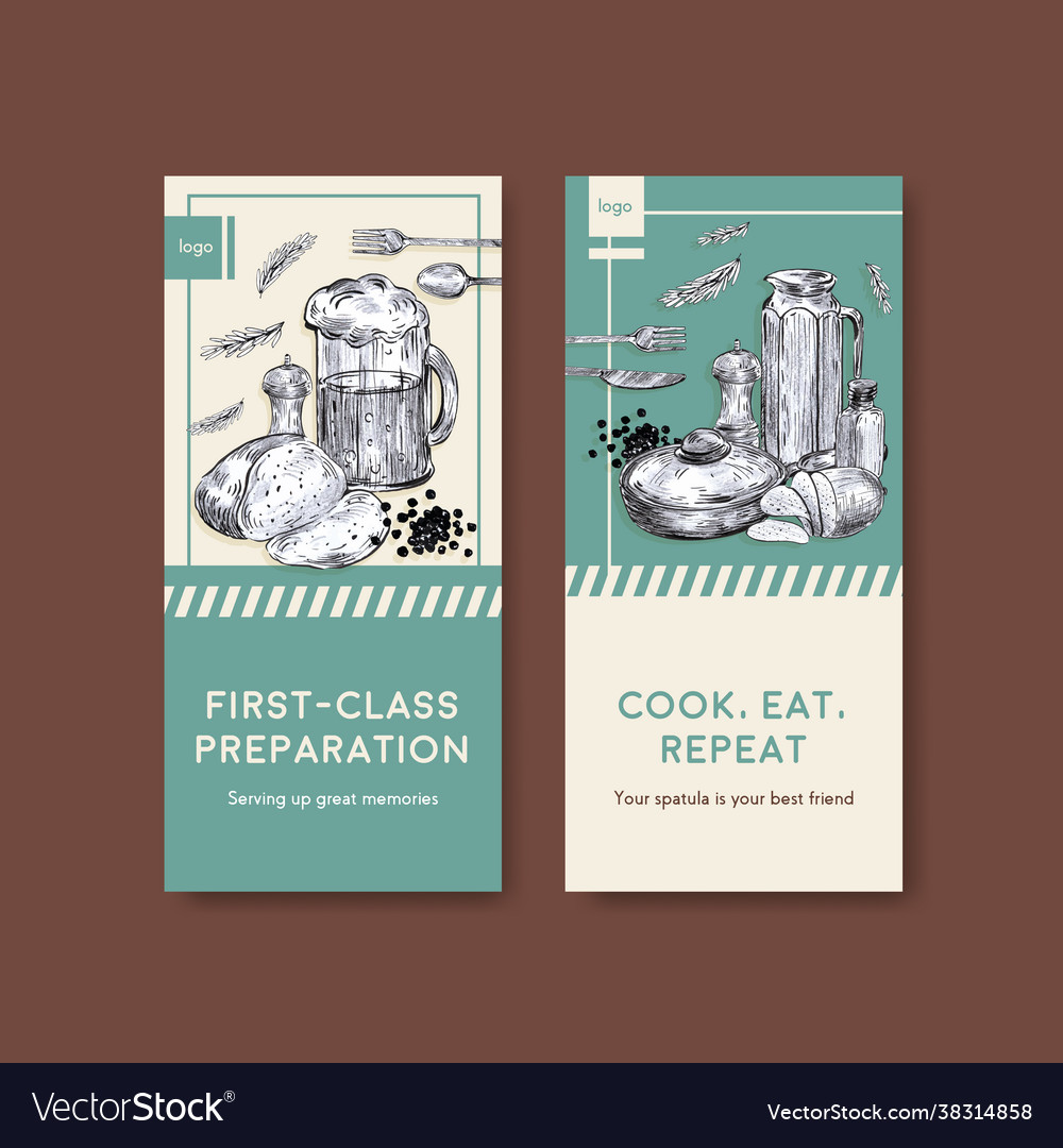 Flyer template with kitchen appliances concept