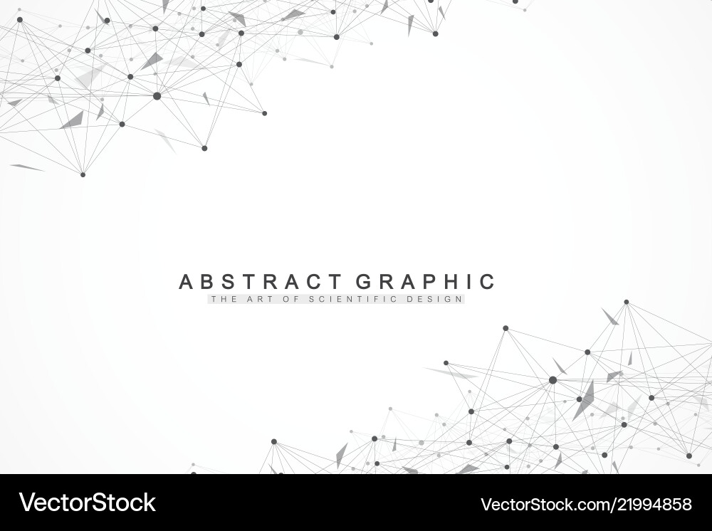 Geometric graphic background molecule Royalty Free Vector