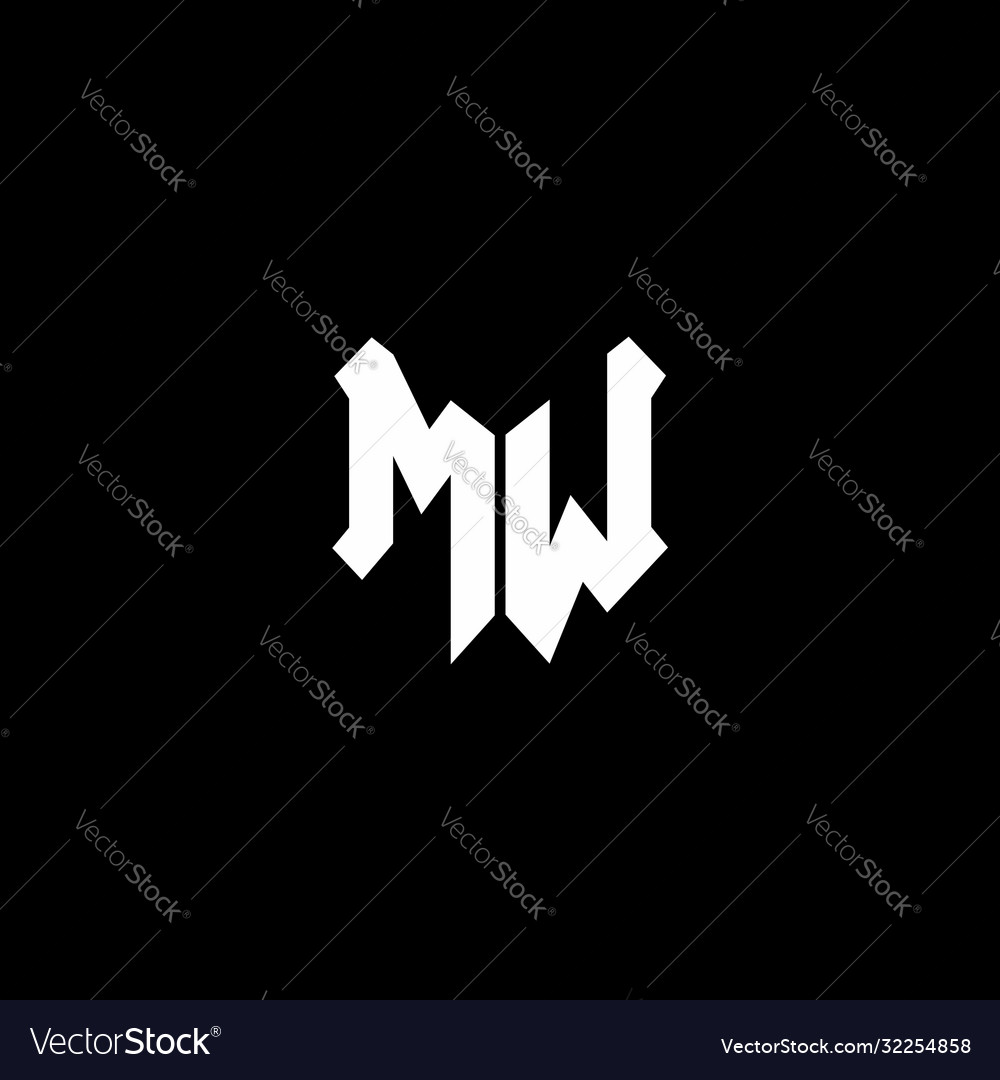 Mw logo monogram with shield shape design template