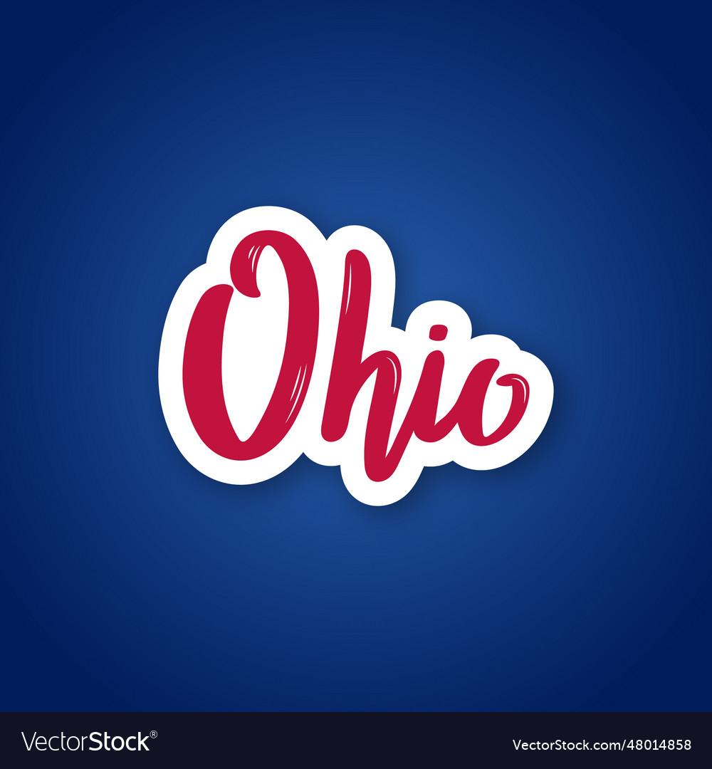 Ohio - hand drawn lettering name of us state