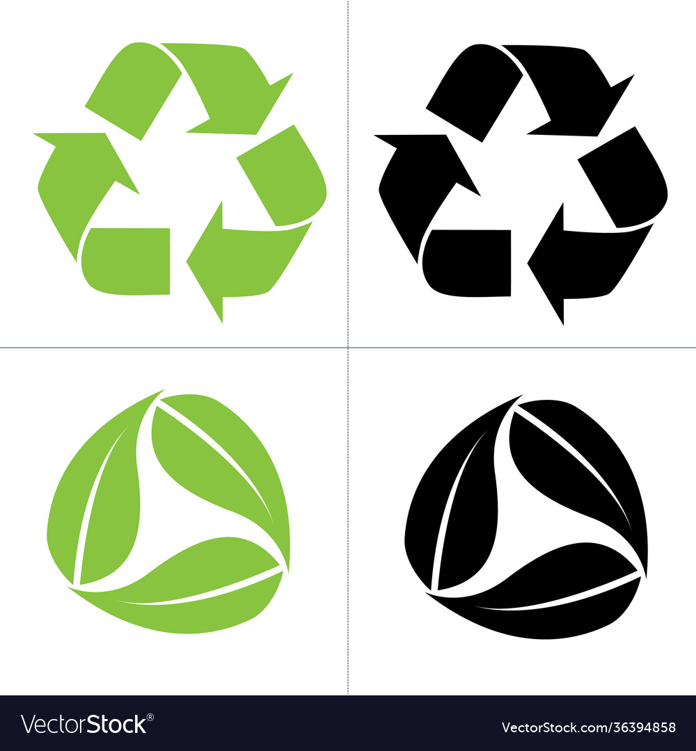 Recycled cycle arrows icon set