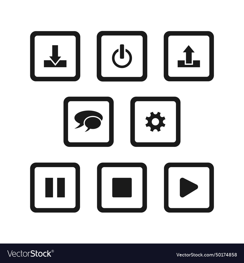 Set of web button icon on white background