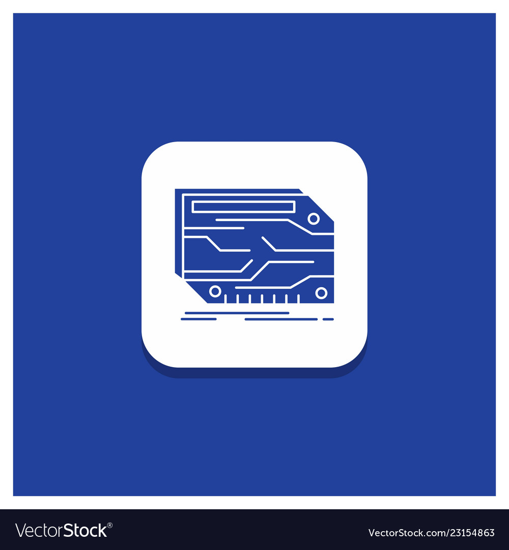 Blue round button for card component custom vector image Blue round button for card component custom