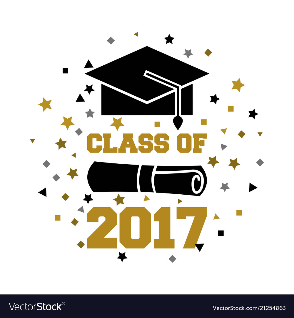 Class of 2017 card Royalty Free Vector Image - VectorStock