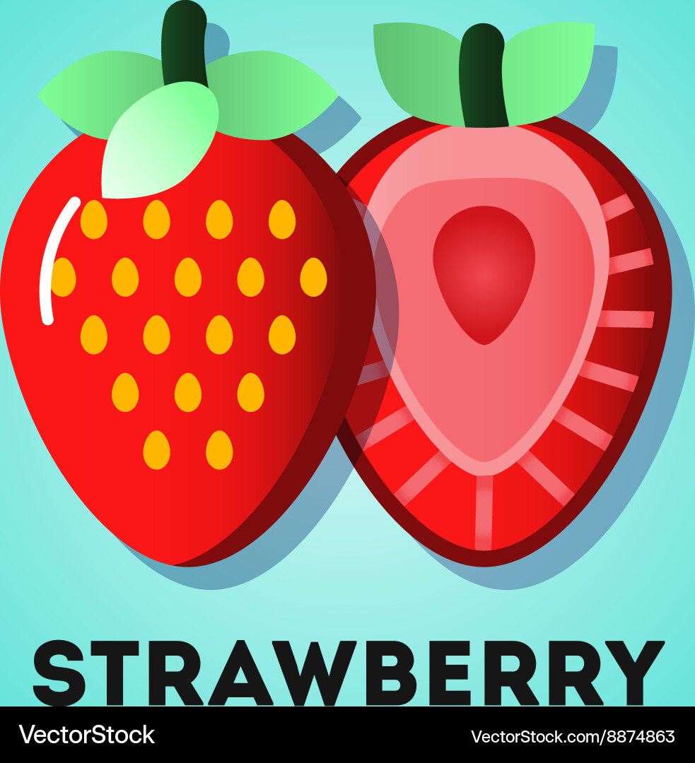 Flat lay strawberries Royalty Free Vector Image