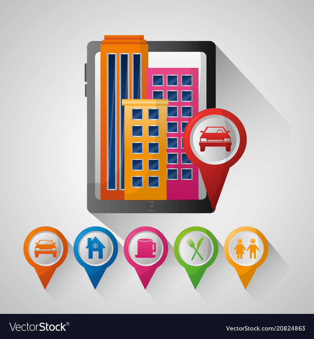 Gps navigation application vector image Gps navigation application