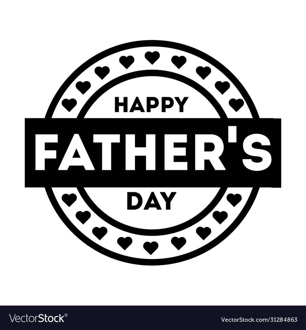 Happy fathers day seal line style icon Royalty Free Vector